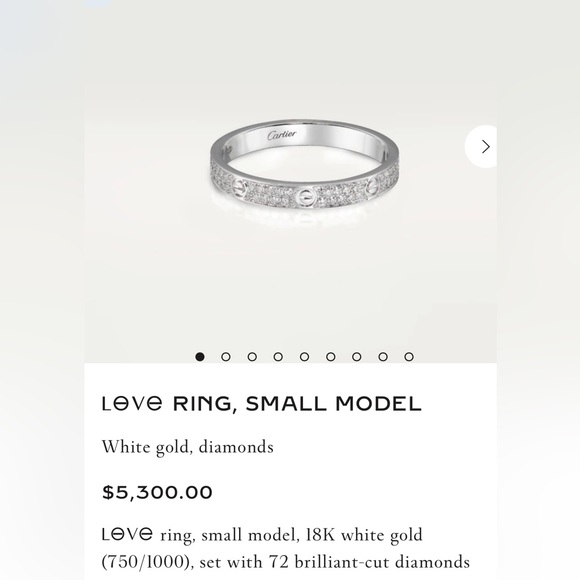 ***SOLD** Cartier Pave Diamonds Love Ring White gold Box +Cert of Authenticity - Picture 4 of 15